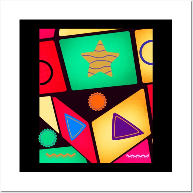 Super Fun Square Shape Design Wall Art by Calmavibes